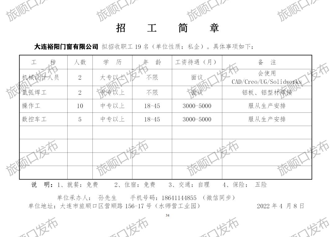 旅顺最新招聘